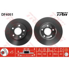 TRW Bremžu disks DF4051