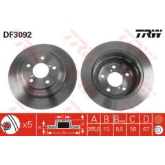 TRW Bremžu disks DF3092
