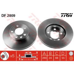 TRW Bremžu disks DF2809