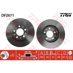 TRW Bremžu disks DF2671