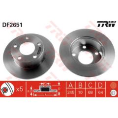 TRW Bremžu disks DF2651