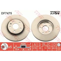 TRW Bremžu disks DF7475