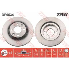 TRW Bremžu disks DF6534