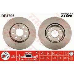 TRW Bremžu disks DF4796