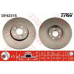 TRW Bremžu disks DF4231S