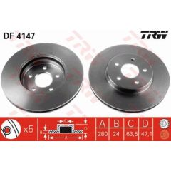 TRW Bremžu disks DF4147