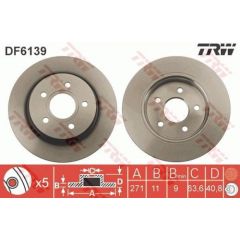 TRW Bremžu disks DF6139