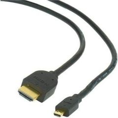 CABLE HDMI-MICRO HDMI 3M V.2.0/BLK CC-HDMID-10 GEMBIRD (Ir veikalā)