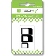 Techly SIM card adapter, SIM, nano-SIM, Micro-SIM