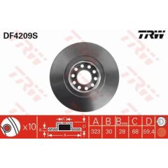 TRW Bremžu disks DF4209S