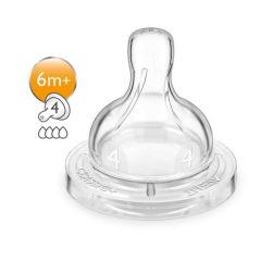 Philips AVENT SCF 634/27 Barošanas pudeļu silikona knupīši 6M+ 2gab Barošanas pudelītes