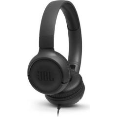 JBL Tune T500 Black on-ear austiņas ar mikrofonu, melnas