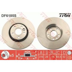 TRW Bremžu disks DF6185S