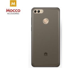 Mocco Ultra Back Case 0.3 mm Aizmugurējais Silikona Apvalks Priekš Huawei Y9 (2018) Caurspīdīgs-Melns
