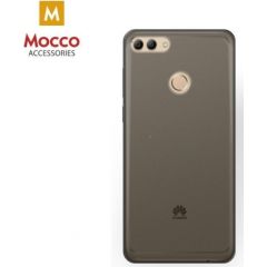 Mocco Ultra Back Case 0.3 mm Aizmugurējais Silikona Apvalks Priekš Huawei Y9 (2018) Caurspīdīgs-Melns Neoriģinālie Maciņi