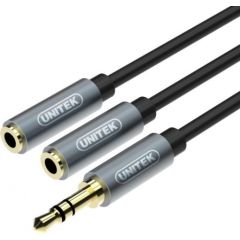 Unitek Cable miniJack 3,5mm (M) - 2x 3,5mm (F); Y-C956ABK