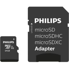 Philips MicroSDXC 64GB class 10/UHS 1 + Adapter