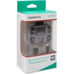 Omega OUTF28 Bluetooth 2.1 + EDR FM Transmitter Priekš Auto Radio / AUX / MIC /+ Uzlādes Ligzda USB 1.5A Melns Auto FM Transmiteri un Carplay ierīces