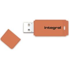 Integral USB 64GB NEON orange, USB 2.0 with removable cap