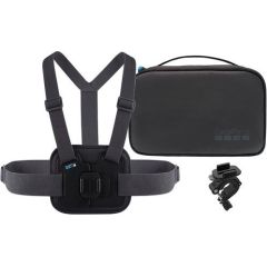 GoPro Sports Kit AKTAC-001 Quantity Chesty (Performance Chest Mount), Handlebar / Seatpost / Pole Mount, Large and small Rubber Insert, Vertical Mounting Buckle, Thumb Screw