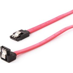 Gembird Serial ATA III 10 cm Data Cable with 90 degree bent, metal clips, red