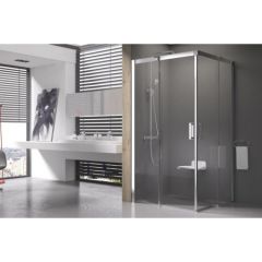 RAVAK MSRV4-100 dušas kabīne-stūris ar bīdāmām durvīm 100x100cm, kvadrāts, spīdīgs+stikls Transparent