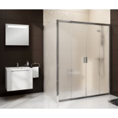 Ravak dušas durvis BLDP4-130 satīna + caurspīdīgs stikls