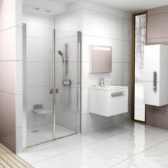Ravak dušas durvis CSDL2-90 spīdīga+ caurspīdīgs stikls