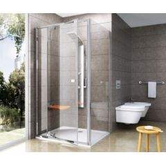 Ravak dušas siena Pivot PPS 80 balta + caurspīdīgs stikls