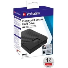 VERBATIM FINGERPRINT SECURE HDD 1TB AES 256 ENCRYPTION USB 3.1 GEN 1 (2.5'')