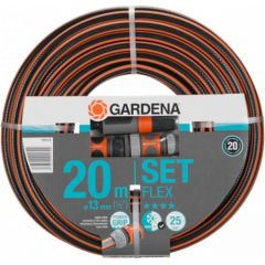Gardena Comfort Flex šļūtene 13mm, 20m, elastīgāka KOMPLEKTS