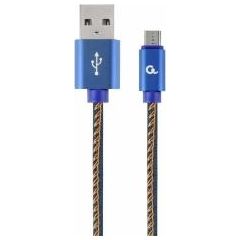 Gembird USB Male - Micro USB Male Premium denim 2m Blue
