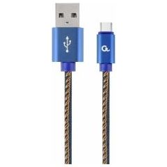 Gembird USB Male - USB Type C Male Premium denim 1m Blue Adapteri
