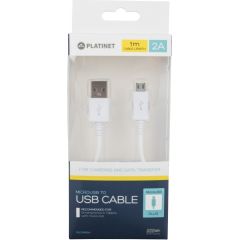 Platinet cable USB - microUSB 1m, white