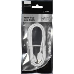 Vivanco USB kabelis - mikroUSB 1.0m, balts (35816)