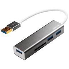LOGILINK - USB 3.0 hub, 3 port, with card reader