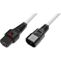 Assmann Power Cable, Male C14 plug, H05VV-F 3 X 1.00mm2 to C13 IEC LOCK 3m white