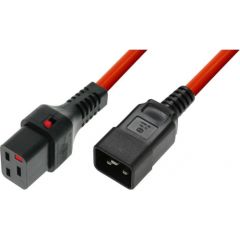 Assmann Power Cable, Male C20, H05VV 3 X 1.5mm2 to C19 IEC LOCK 2m red