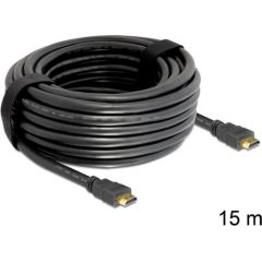 Delock Cable High Speed HDMI with Ethernet - HDMI A male > HDMI A male 15 m