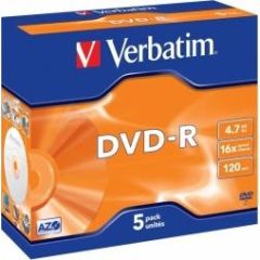 Matricas DVD-R AZO Verbatim 4.7GB 16x 5 Pack Jewel