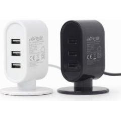 EnerGenie USB Desktop Charger Black/White Mix Telefonu lādētāji 220v