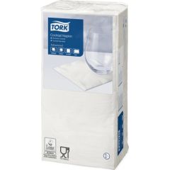 Salvetes TORK Advanced Cocktail Napkins, 2 sl., 200 gab./iepak., 24 x 23.8 cm, baltā krāsā