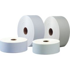 Tualetes papīrs TORK Premium Mini Jumbo Extra Soft T2, 3 sl., 600 lapiņas rullī, 9.7 cm x 120 m, baltā krāsā ar lapiņām