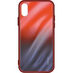 Evelatus Samsung A40 Water Ripple Gradient Color Anti-Explosion Tempered Glass Case  Gradient Red-Black