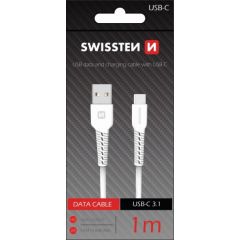 Swissten Basic Universāls Quick Charge 3.1 USB-C Datu un Uzlādes Kabelis 1m Balts
