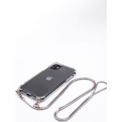 Evelatus iPhone XS Max Silicone TPU Transparent with Necklace Strap  Silver
