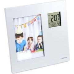 Omega OWSPF01 Digitālā Laika Stacija ar Foto Rāmīti nosaka Iekštelpu temperatūru / Termometrs / Kalendārs / Pulkstenis / Modinātājs / LCD Meteoroloģiskās stacijas