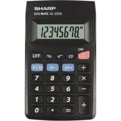 Sharp SH-EL233SBBK Kabatas Mini Kalkulators Melns