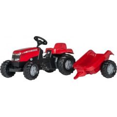 Rolly Toys Bērnu traktors ar pedāļiem ar piekabi rollyKid MF  (2,5-5 gadiem) 012305 Vācija Automašina ar pedāļiem