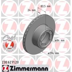 Zimmermann Bremžu disks 230.6271.20